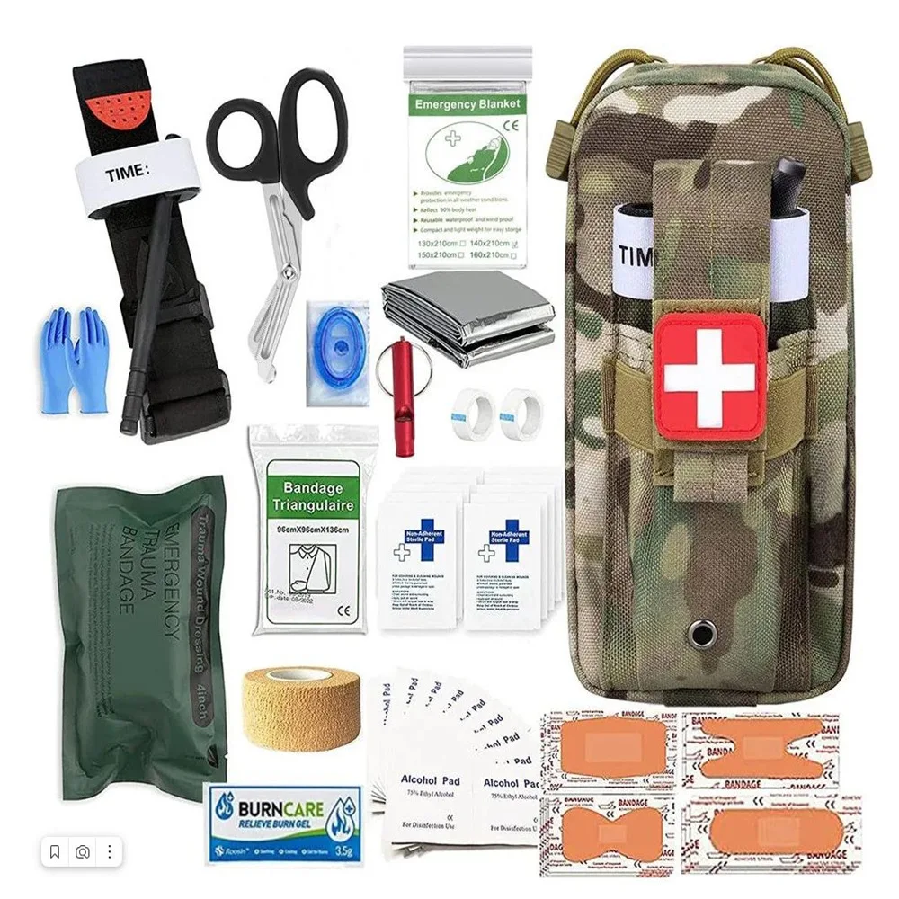 

Mergency Survival First Aid Kit Military Tactical Admin Pouch EMTBug Outdoor Bag Camping Gear Tactical Molle IFAK EMT for Trauma