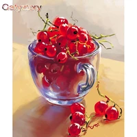 gatyztory oil painting by numbers cherry diy paint by numbers on canvas frameless scenery 60x75cm hand painting home decor