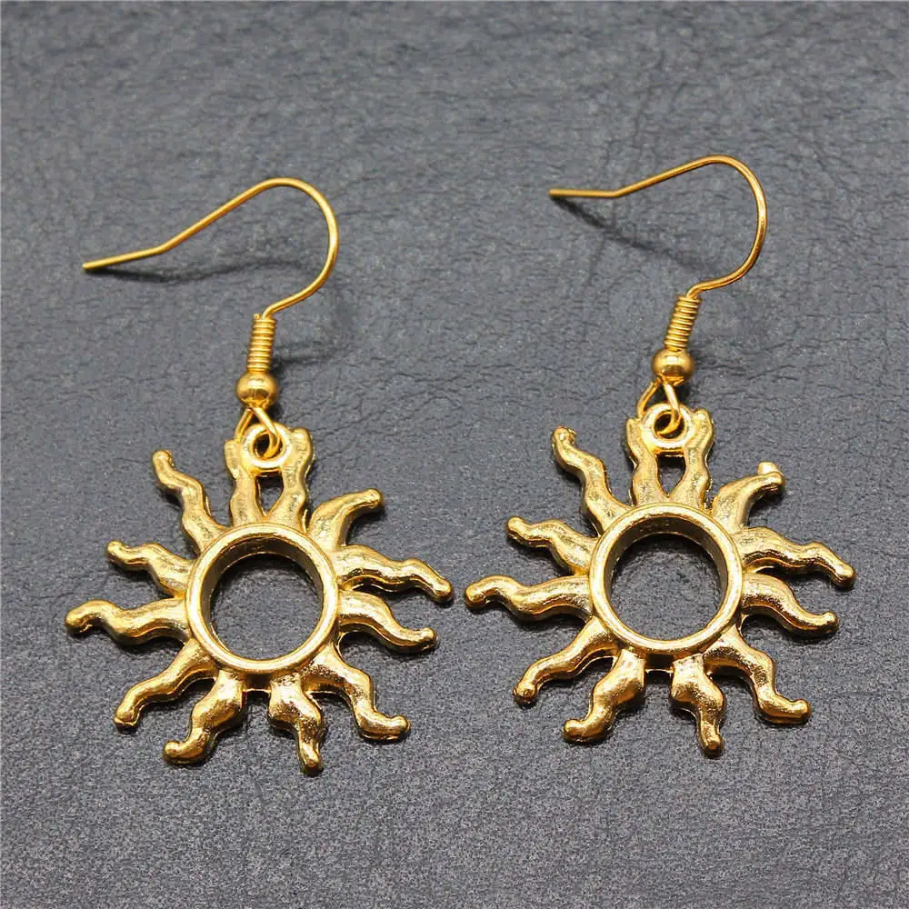Размер серьги 18x19 мм украшения солнце снежинки ювелирные изделия висячие сделай