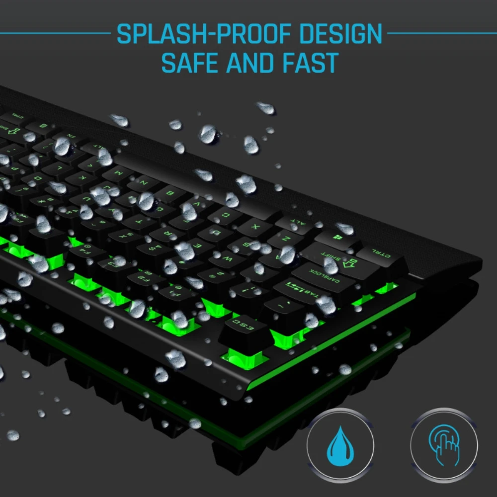 Игровая клавиатура с RGB-подсветкой механическая Водонепроницаемая эргономичная