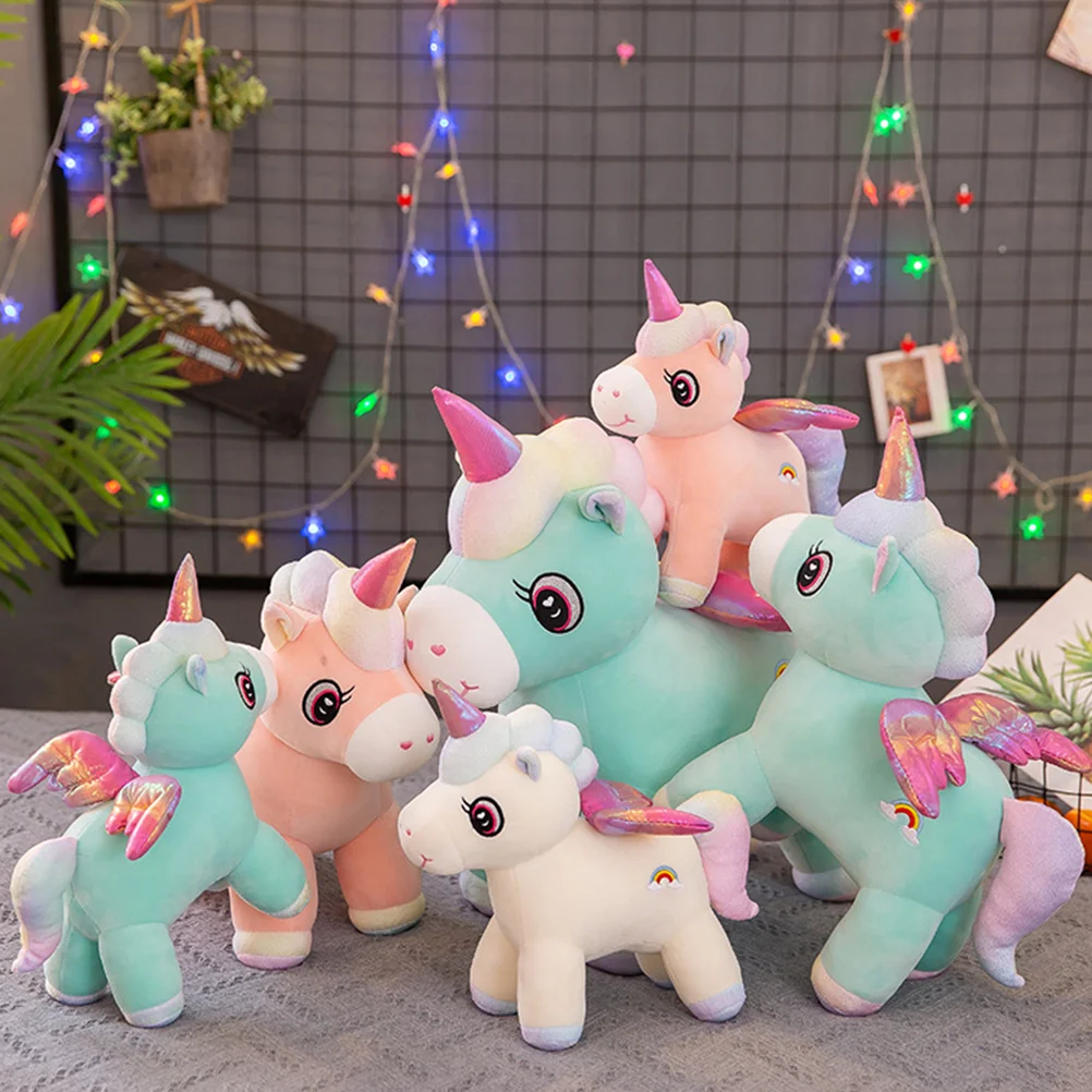 

Плюшевая игрушечная подушка в виде единорога, Уникальный Забавный креативный мягкий подарок для девочек на день рождения