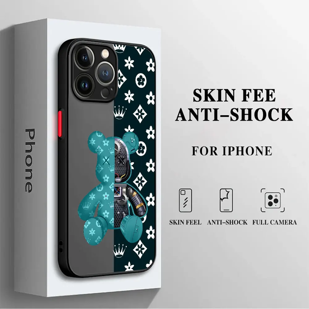 Чехол для телефона Apple iPhone SE 13 Mini XS Max 14 Pro 11 7 8 Plus 12 XR 15ProMax Роскошные роботы медведи