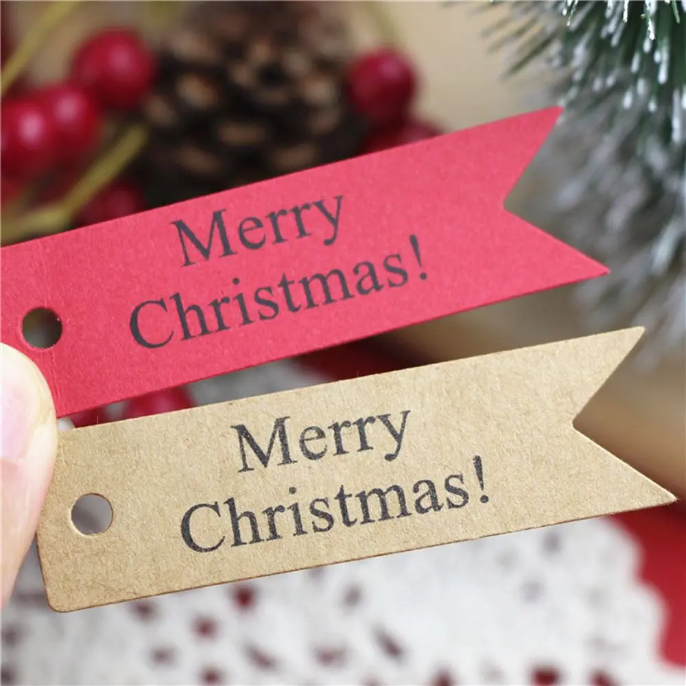 

100 шт. рождественские подвесные бирки DIY ручной работы из крафт-бумаги, подарочные этикетки, ремесленные рождевечерние подарки, упаковочные ...