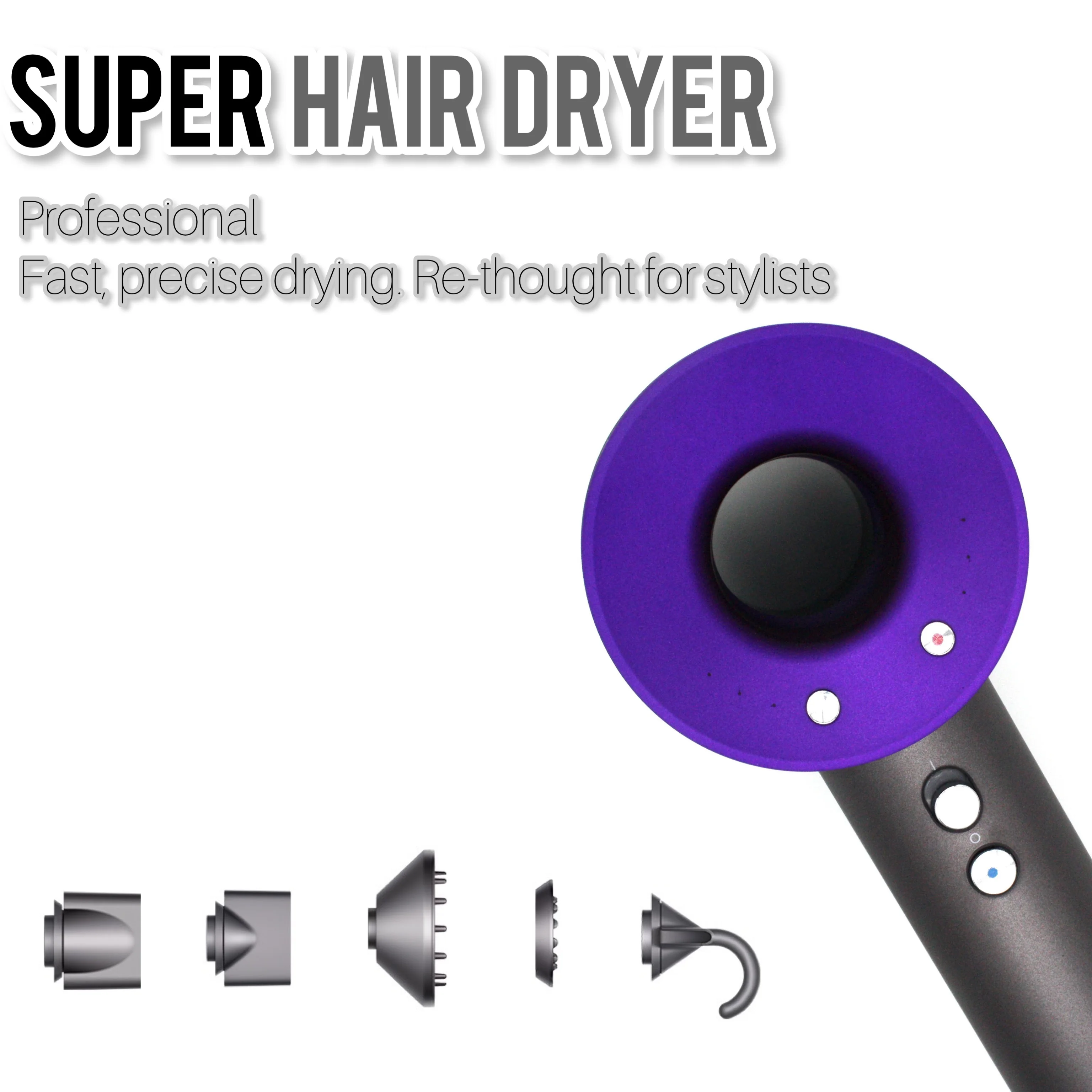 Professional New Hair Dryer With Flyaway Attachment Negative Ionic Premium HD08 Hair Dryers Multifunction Salon Style Tool enlarge