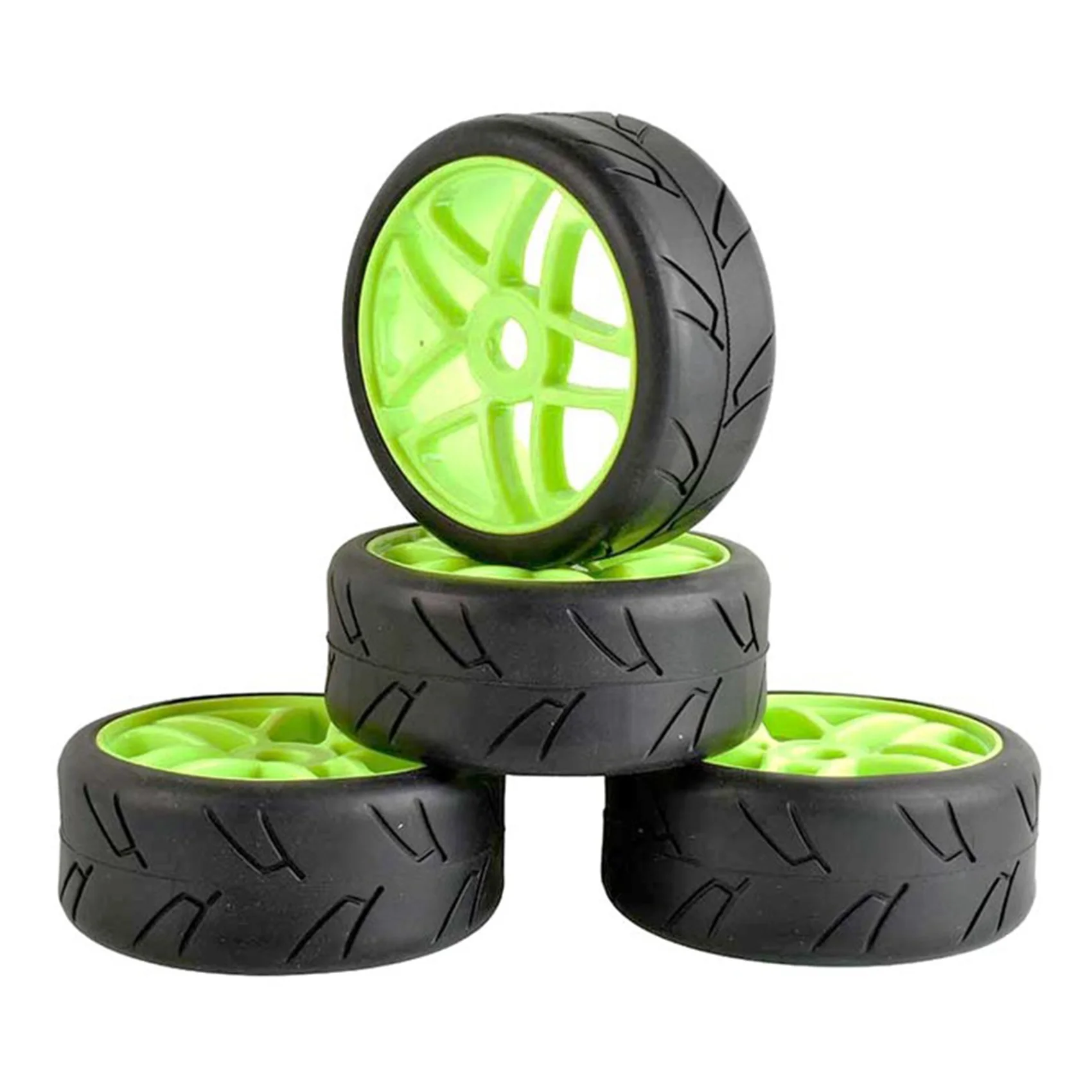 

4 шт. 1/8 шины для багги с колесами 17 мм Шестигранная ступица для радиоуправляемого внедорожника HSP HPI Kyosho Traxxas зеленая