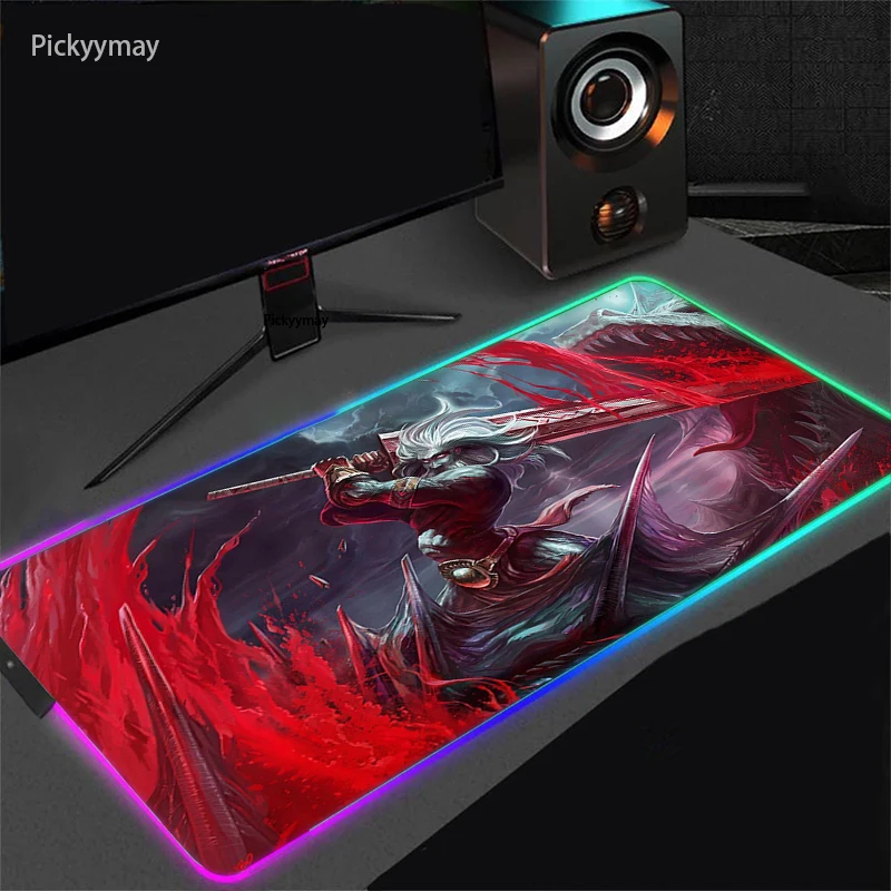 

RGB Berserk Mouse Pad XXL Computer Keyboard Carpet Pad Gaming Accessories LED Gamer PC Connected Mat USB Gaming Desk Mousepad