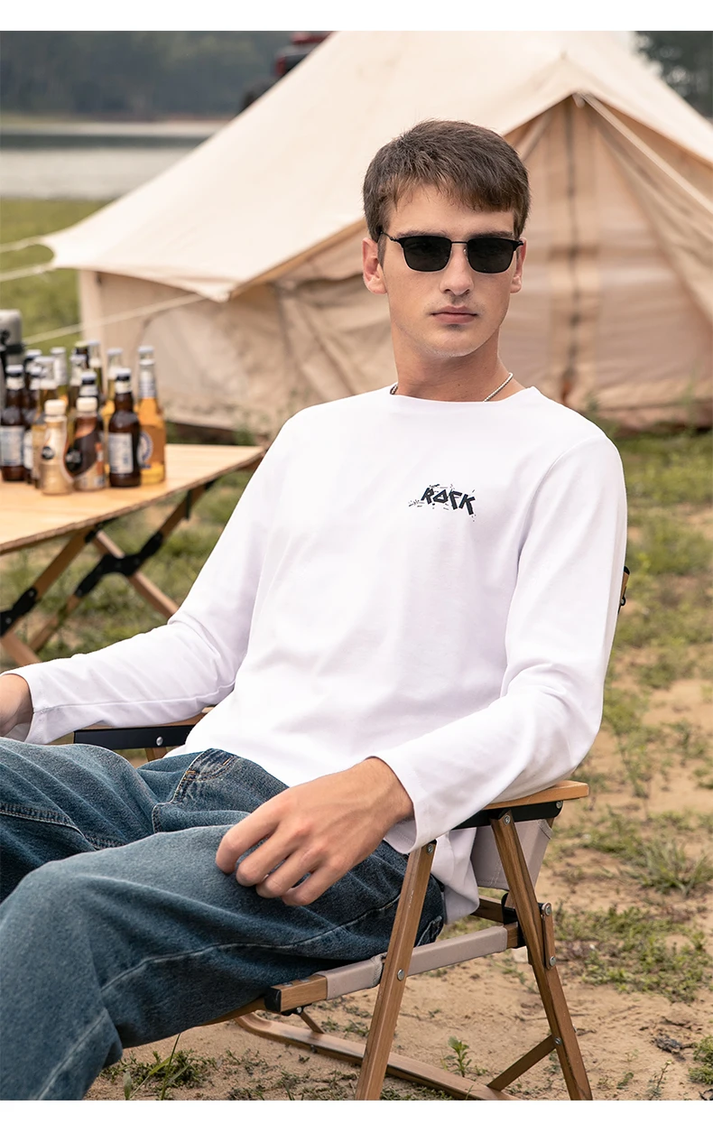 

6969 Men's Fall 2022 New Long Sleeve T-shirt Trend Simple Printed T-shirt