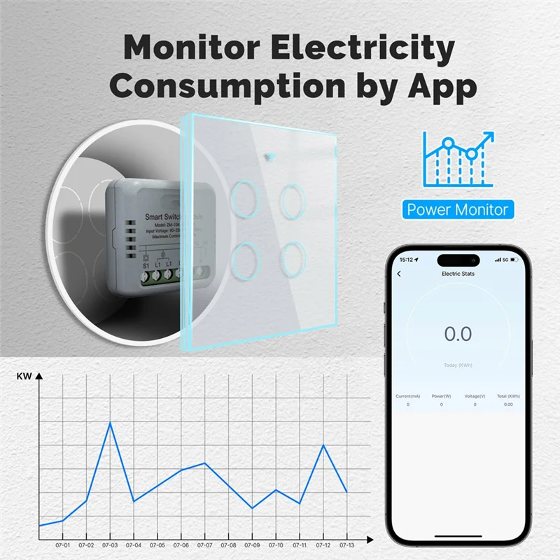 -A15I Tuya Zigbee модуль умного переключателя, монитор потребления электроэнергии, таймеры, выключатель света «сделай сам», 1 гр (art.: 3920d0d641955) - 3920d0d641955