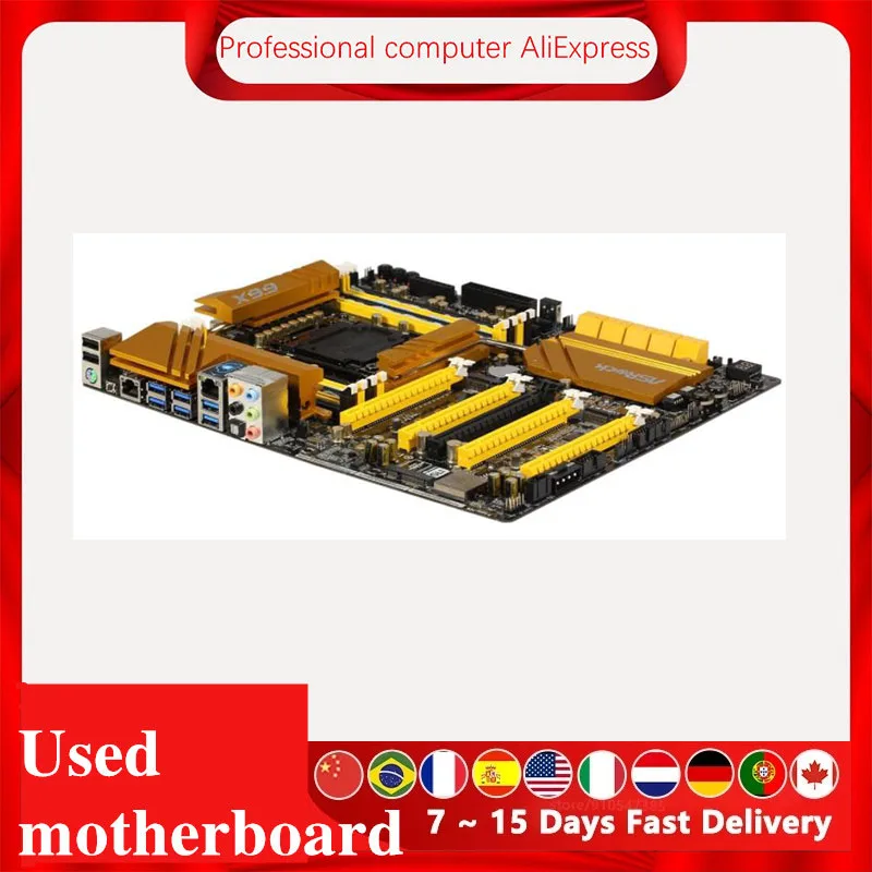 Материнская плата для ASRock X99 OC FORMULA оригинальная б/у материнская X99M 2011 Socket LGA Core i7