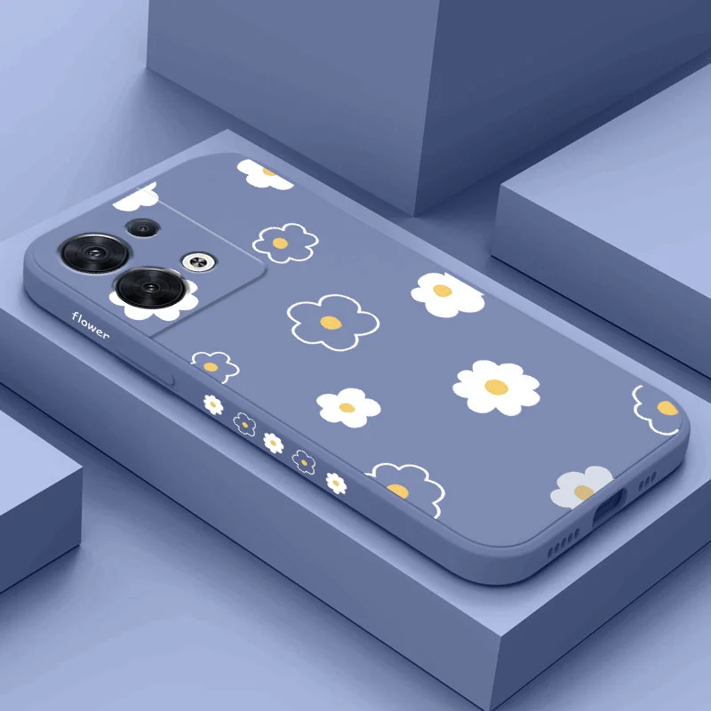 

Egg Florets Phone Case For OPPO Reno 8 8Z 7 7Z 6 5 F19 F9 Pro 4G 5G Liquid Silicone Cover