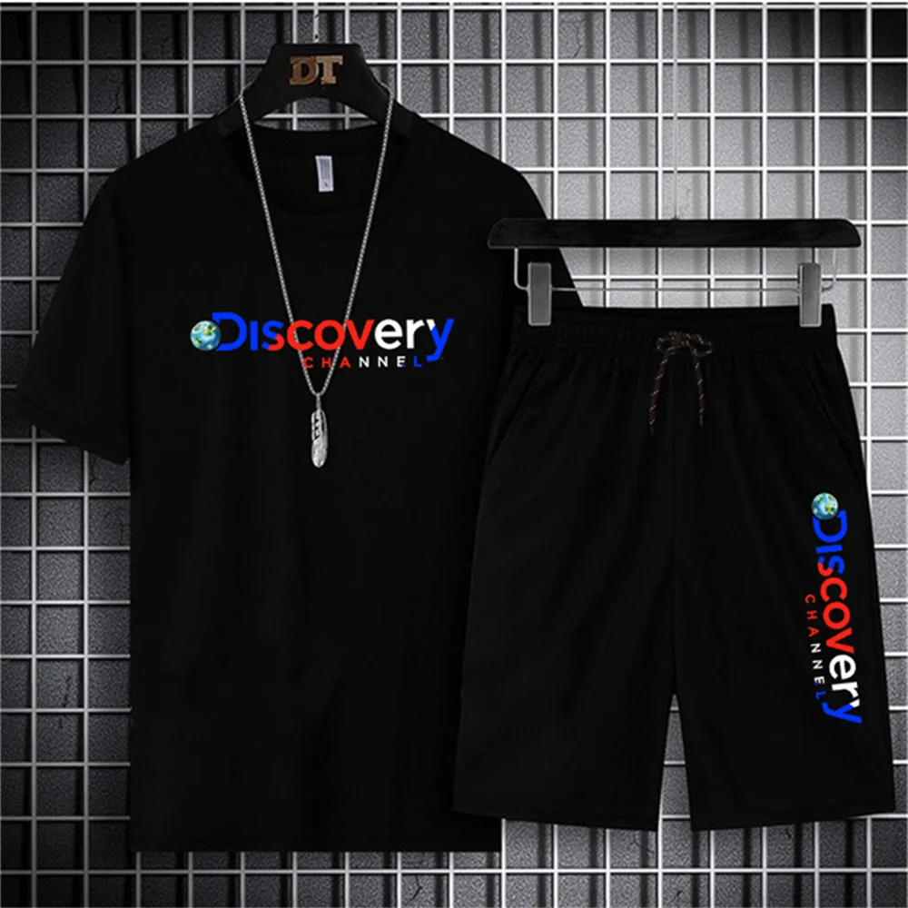 

Summer Discovery Fitness Competition Training Basketball T-shirt Shorts Set Men's Set Sports Shorts Set Breathable Pants