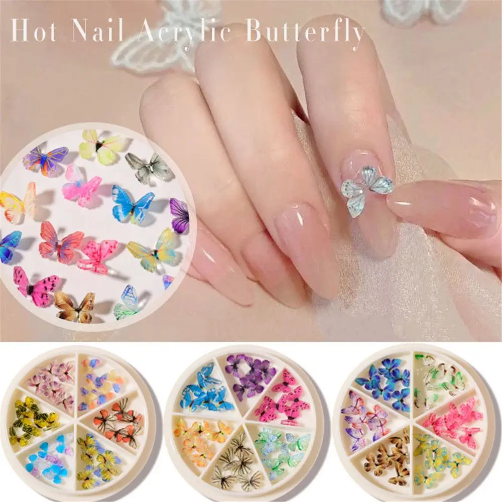 

Mix Colors Nail Accessories DIY Manicure Nail Art Decorations Rhinestones Mini Butterfly 3D Nail Charms Nail Decoration