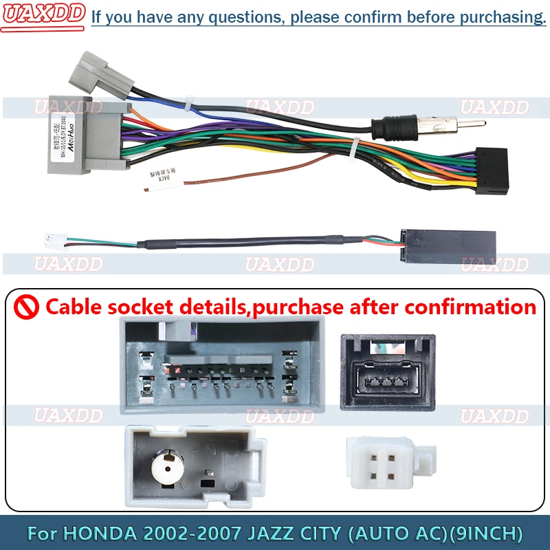 

2 Din Frame Cable Harness For 2006 Honda Jazz fit city 9inch Car CD android Mp5 Radio Video Audio Stereo Panel Fascia Multimedia