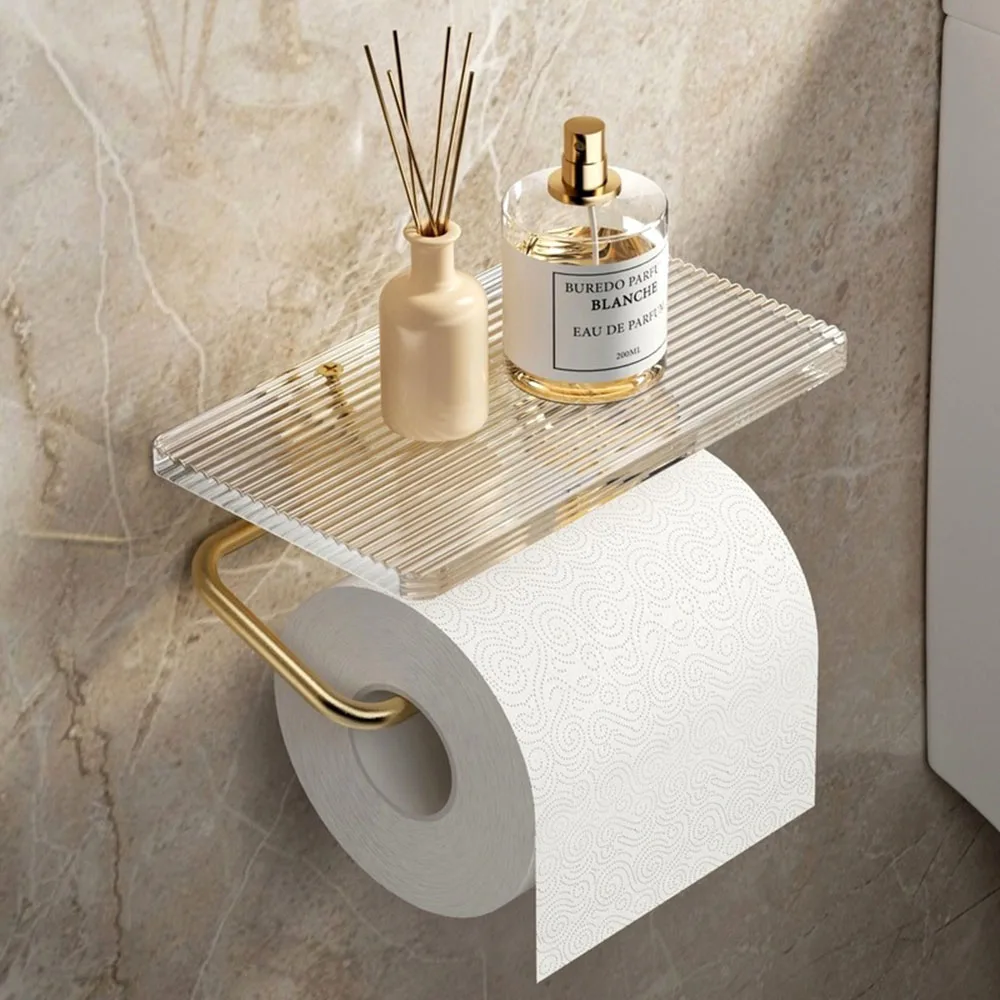 

Toilet Paper Holder Acrylic Panel + Aluminum Alloy Material European Royal Family Special Noble Waterproof and Anti-Oxidation