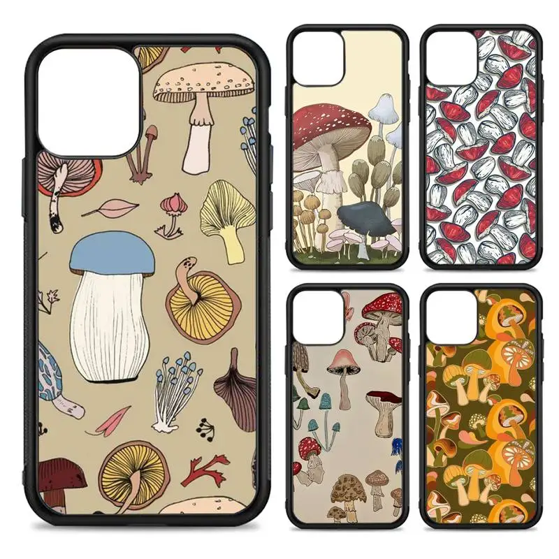 

Mushroom Phone Case Silicone PC+TPU Case for iPhone 11 12 13 Pro Max 8 7 6 Plus X SE XR Hard Fundas