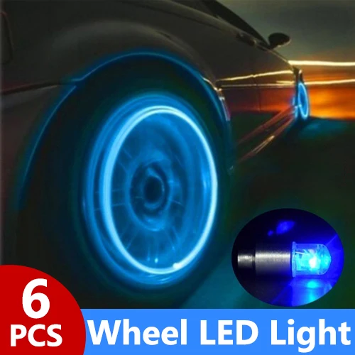 

2/4/6PCS Car Wheel LED Light Motocycle Bike Light Tire Valve Cap Decorative Lantern Tire Valve Cap Flash Spoke Strobe Neon Lamp