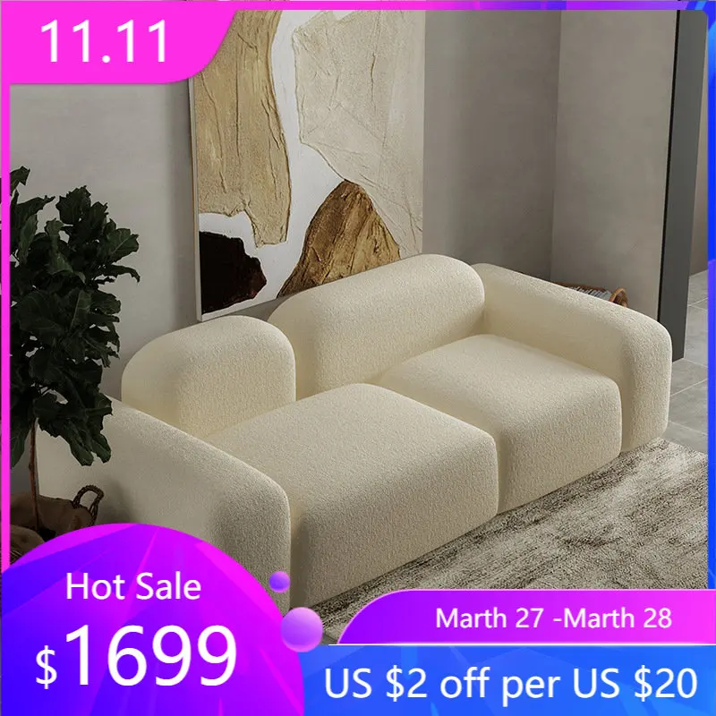 

Nordic minimalist small apartment light luxury designer sofa Korean style creative leisure living room multi-person sofa