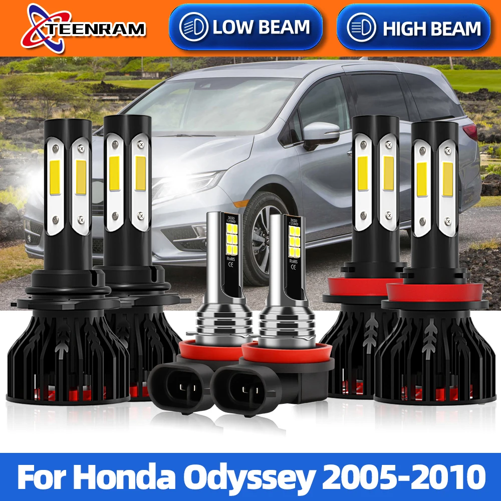 

9005 HB3 9006 HB4 Car LED Headlight Bulbs 6000K H11 Fog Lamp 12V Auto Lamps For Honda Odyssey 2005 2006 2007 2008 2009 2010