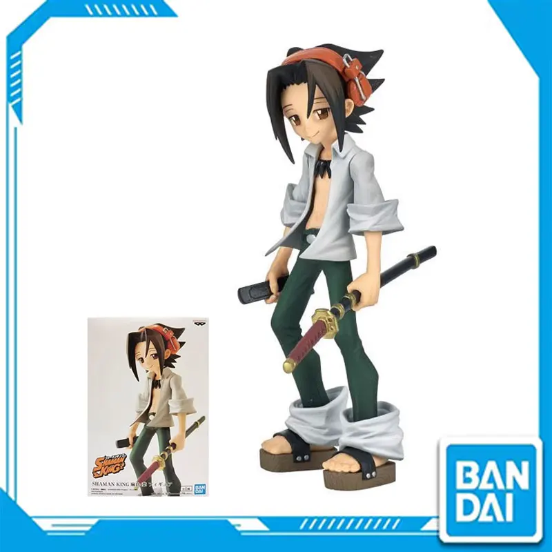 BANDAI Original Shaman King 14cm You Asakura Anime Action Figures Collectible Models Doll Toys for Boy Genuine 100%