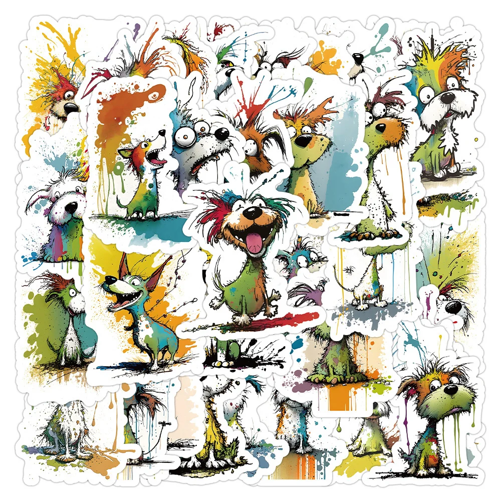 

10/30/50pcs Kawaii Artsy Animal Dog Stickers Cartoon Decals Kid Toy Decorative Scrapbooking Phone Case Luggage Cool Sticker Pack