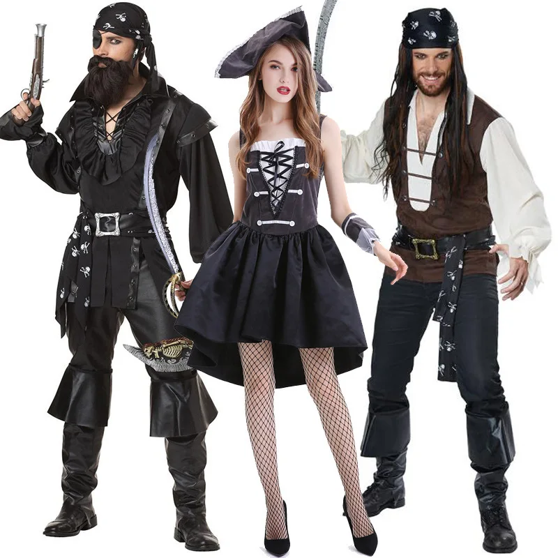 

Костюмы капитана пирата для женщин и мужчин, карнавальные костюмы на Хэллоуин, Карибские Пираты, парные костюмы для косплея, Клубная одежда капитана, комплект игрового костюма