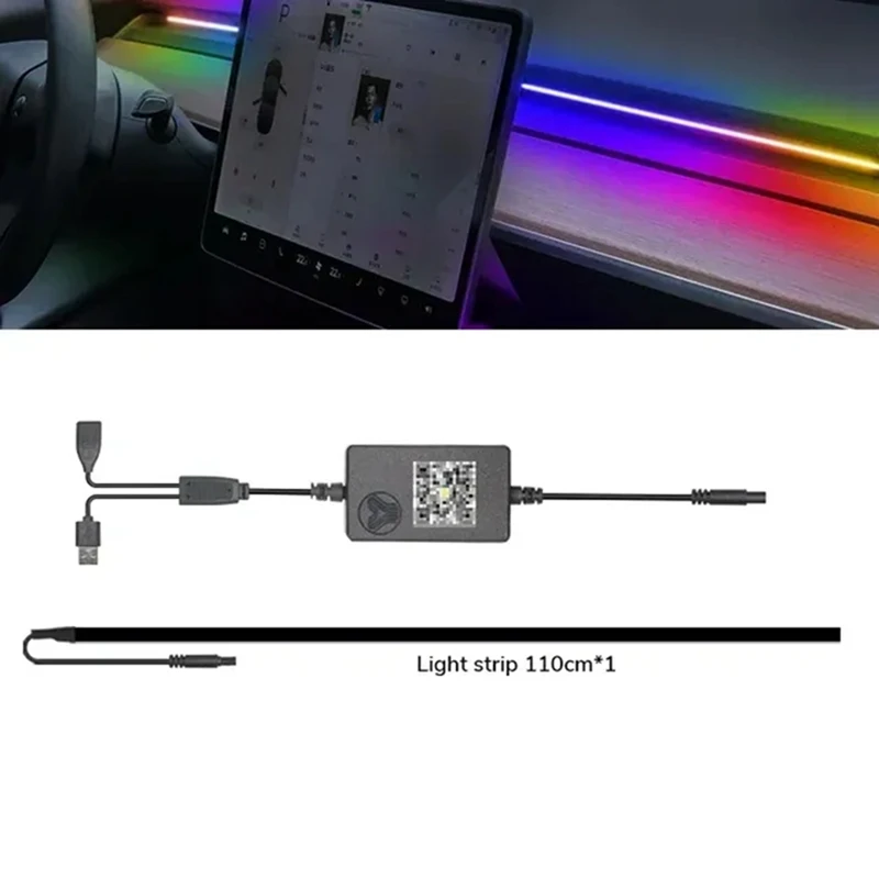 Для Tesla Model 3Y интерьер автомобиля RGB неоновый свет светодиодная лента центральная