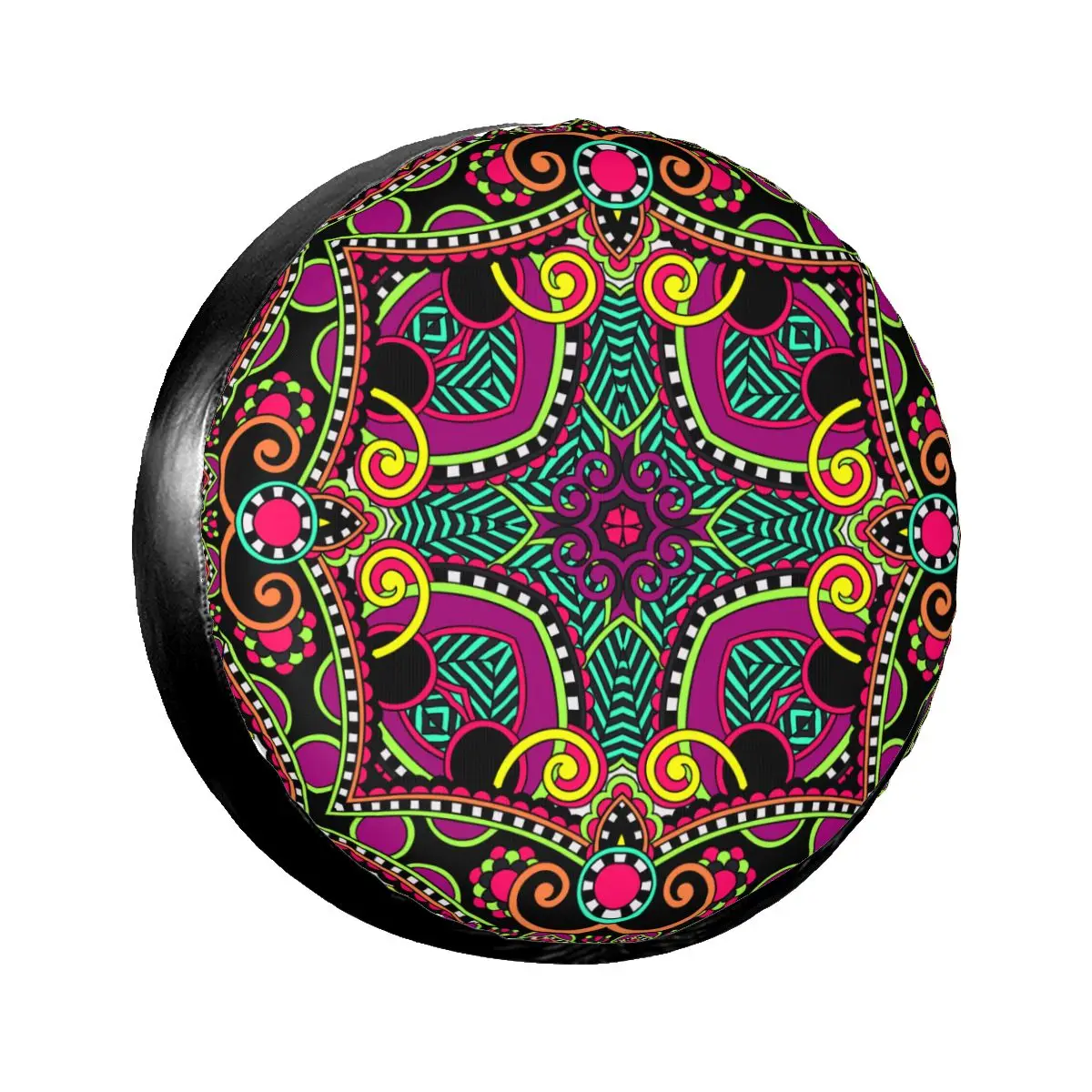 

1Pc Car Spare Tire Cover Square Mandala Pattern Case Polyester Tire for Cars Wheel Protection Cover