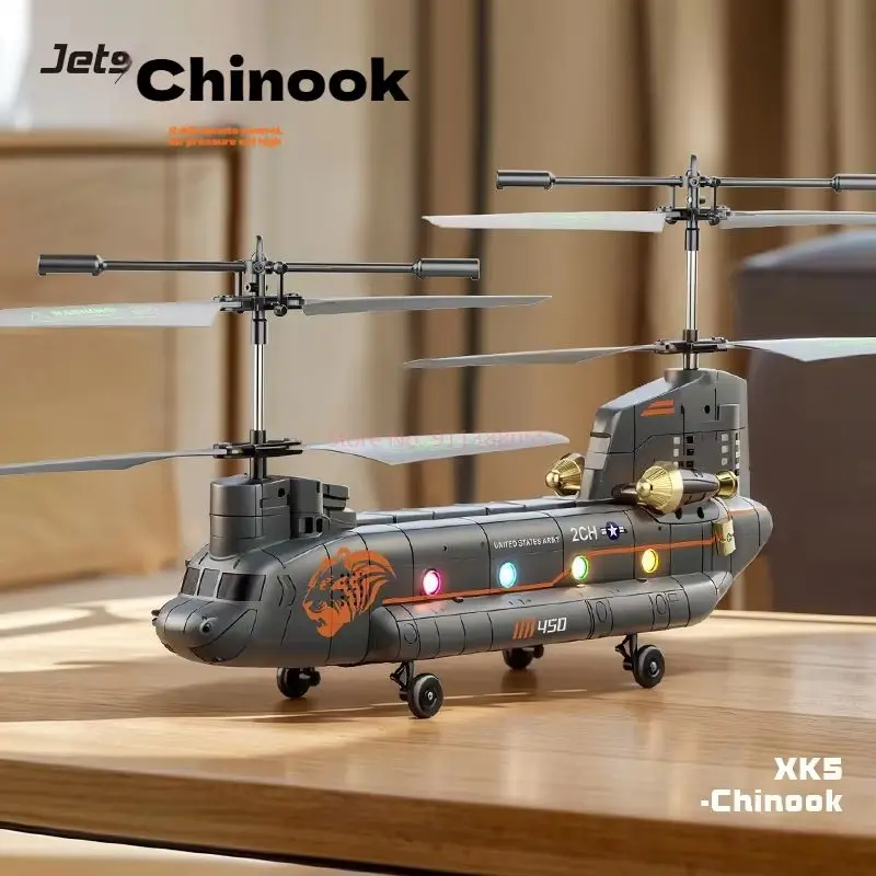Фото Rhsky Chinook Вертолет с дистанционным управлением Американский симулятор Квадрокоптер Тяжелый транспорт Вооруженный боевой дрон Игрушка в подарок №2