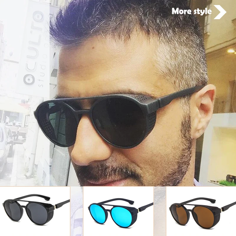 

Солнцезащитные очки Мужские в стиле панк, классические брендовые дизайнерские винтажные солнечные очки в стиле панк, UV400