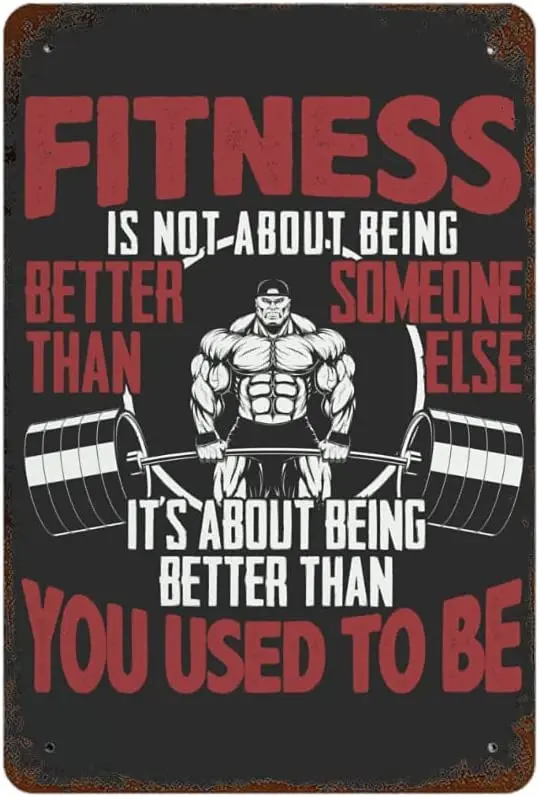 

Винтажные металлические знаки, домашний декор, фитнес-это около того, чтобы быть лучше, чем вы раньше, мотивационный девиз, металлический зн...