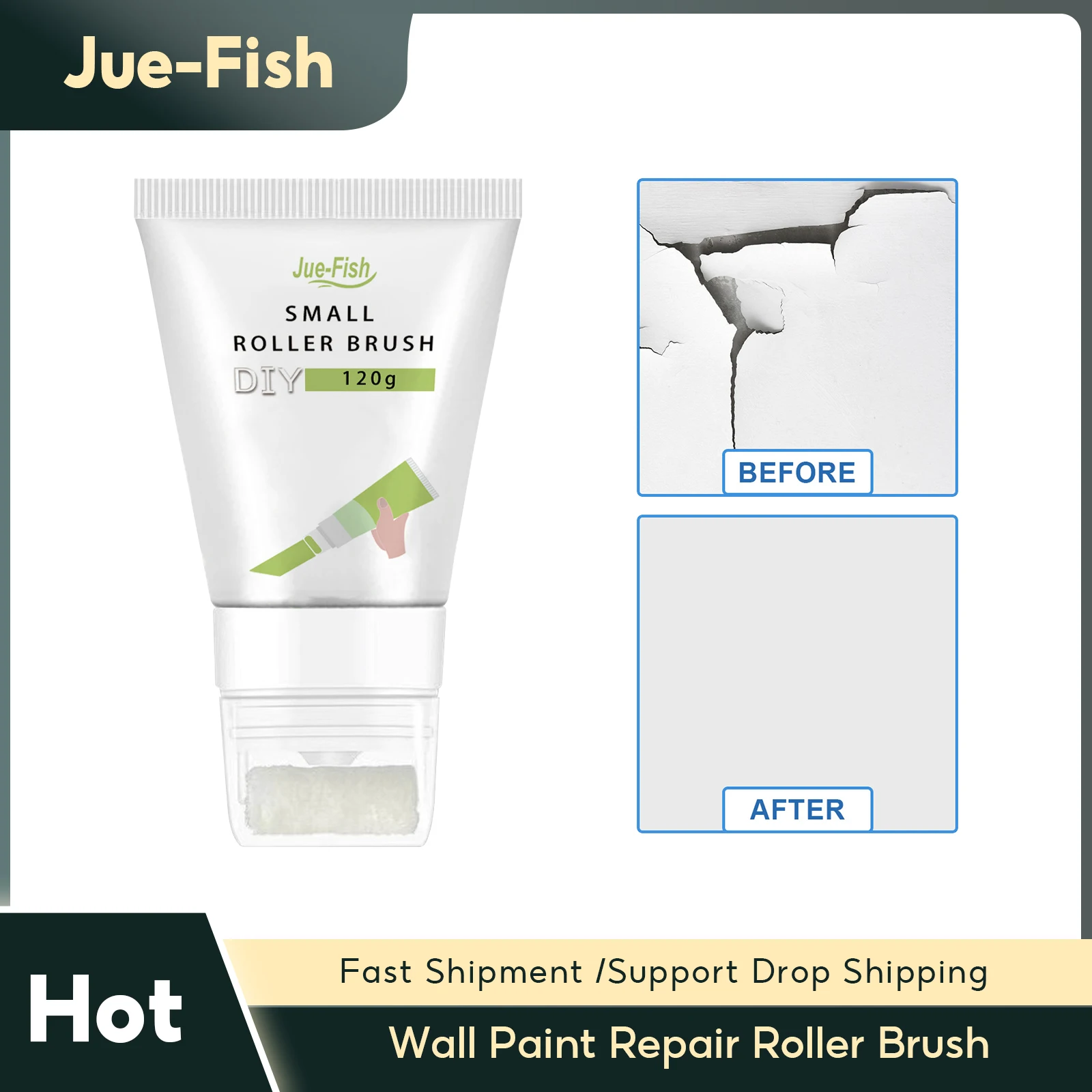 

Wall Small Roller Brush Paint Mould Proof Interior Wall Repair Household Mending Graffiti Restore Environmental Protection Paint