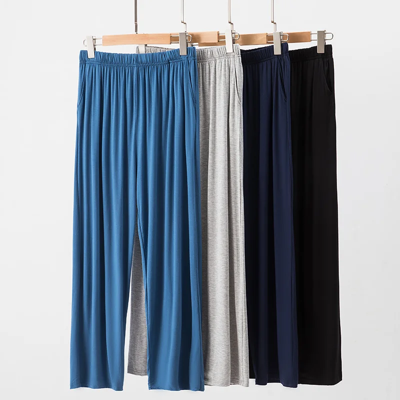 Модальные мужские повседневные брюки летние тонкие свободные пижамные штаны