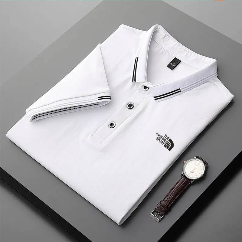 

Brand Top Quality 95 Cotton Polo Shirt Men 2023 New Shirts For Man Short Sleeve Summer Fashion White Black Gray Mens Polos L XXL