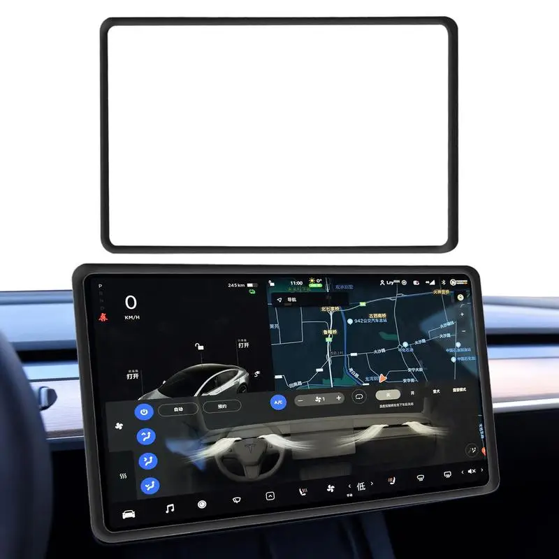 

Автомобильный защитный чехол для сенсорного экрана с центральным управлением, силиконовая рамка для модели 3/Y, лучше подходит для защиты от столкновений