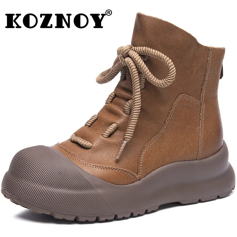 Koznoy/ботинки из натуральной коровьей кожи 6 см женские весенние модные ботильоны