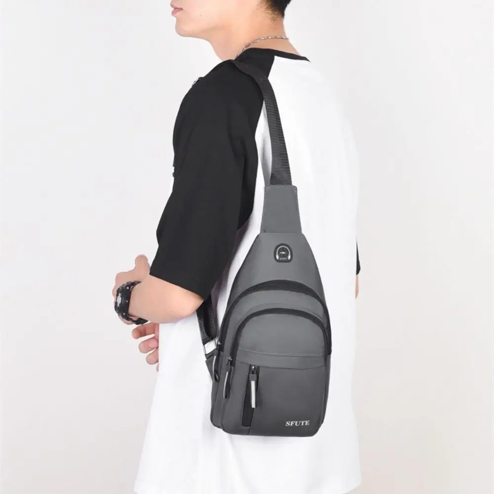 Мужская нагрудная сумка из ткани Оксфорд большая вместительная через плечо в