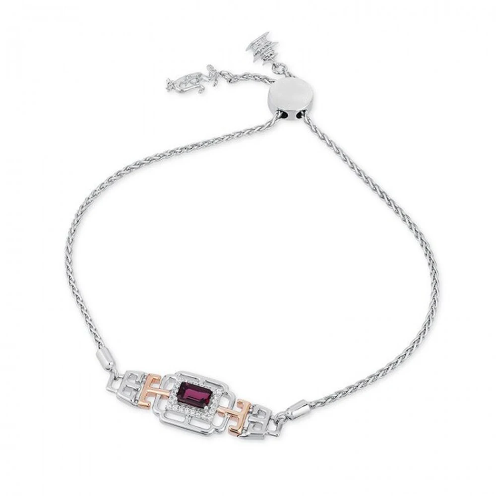 

HESHI Enchanted Mulan Garnet and Diamond Bolo Bracelet in and Rose Gold