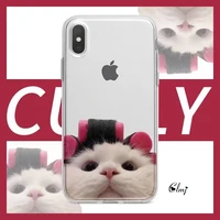 clmj funny cat phone case for iphone 12 mini 13 11 xs xr for samsung galaxy s22 ultra s21 plus cute kitten animal silicone cover