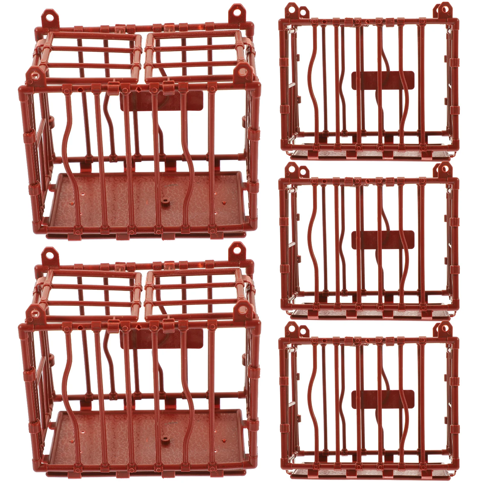 

5Pcs Mini Toy Animal Cage Miniature Animal Pet Cage Prop Mini Toy Toy