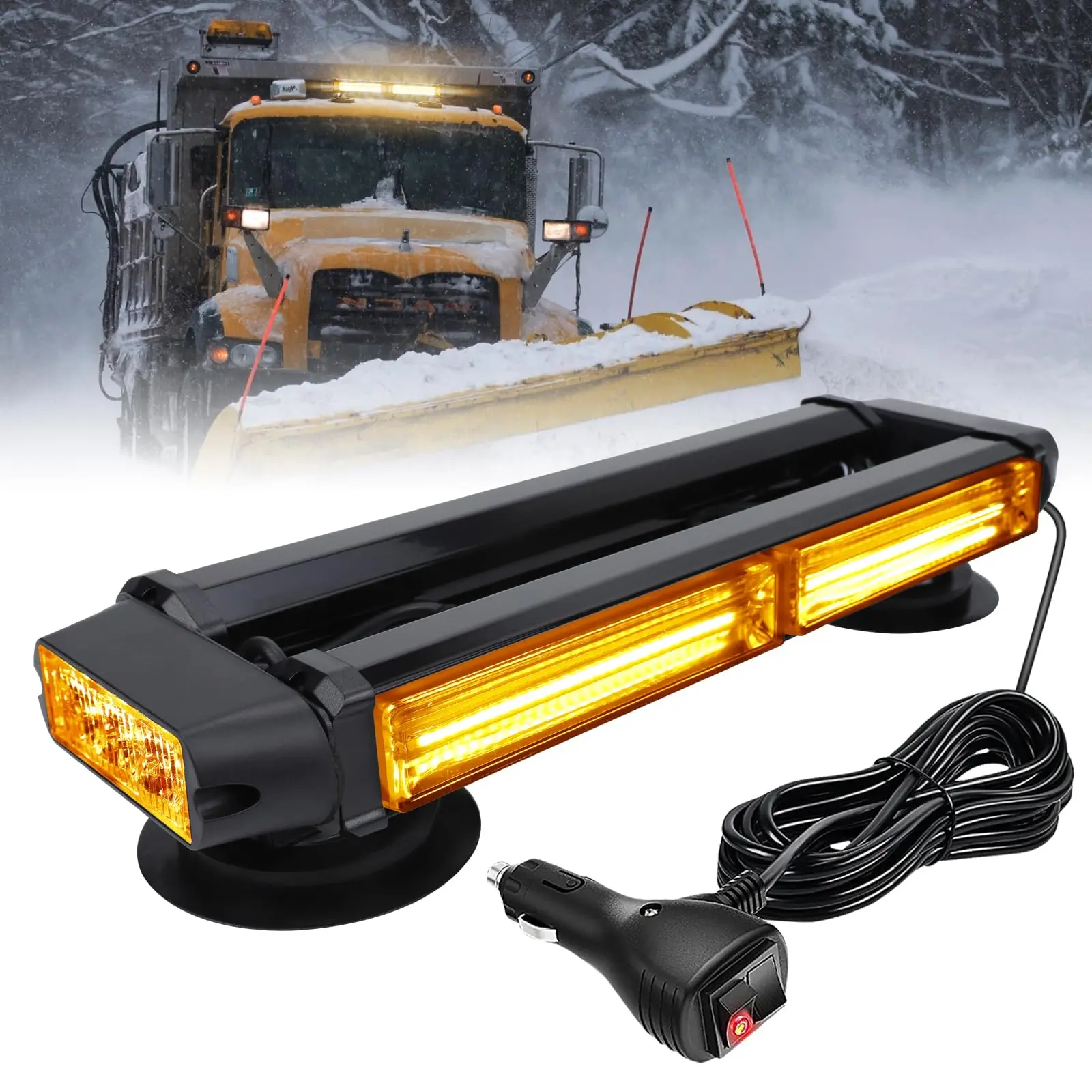 

Автомобильный аварийный стробоскоп Cob, светодиодная лампа на крышу, освещение для грузовиков, четырехсторонний стробоскоп, 12 В/24 В, 14 дюймов