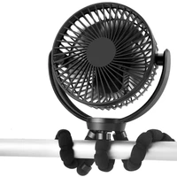 super quiet 3 speed 360 degree rotatable 5000mah usb rechargeable battery powered clip fan with flexible tripod