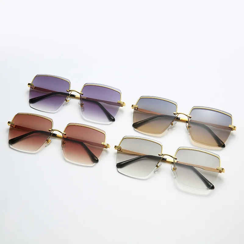 

2022 New Half Frame Cut Edge Square Sunglasses Casual Men's Trend Sunglasses Polarized Anti-ultraviolet UV400 Casual Sunglasses