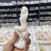 15cm white jade sexy female model statue statue natural gemstone healing crystal female model figurines