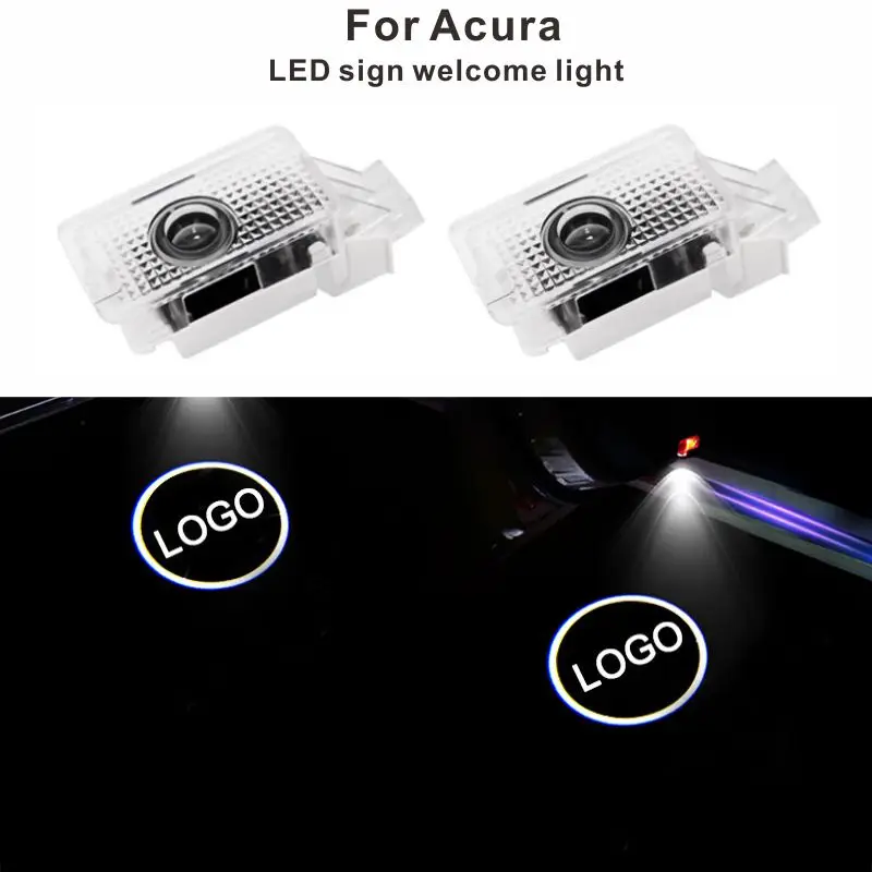 

2pcs LED Car Door logo Light Welcome Light Laser Projector Retrofit Light Decorative Light For Acura MDX ZDX TL RLX Auto Parts