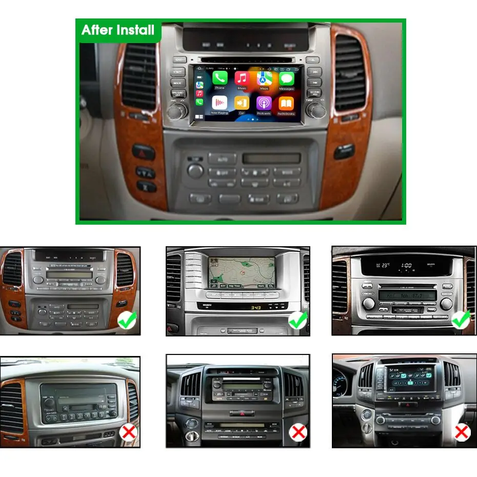 Mагнитола 2дин андройд android 10 с экраном автомагнитола для Toyota Land cruiser 100 LC100 LC 2002-2007