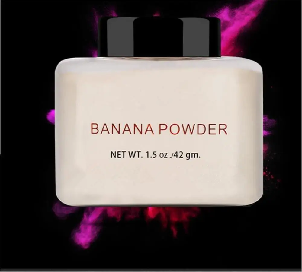 

Banana Loose Powder Long Lasting Whitening Concealer Powder Mineral Makeup Face Foundation Highlighter puff x10pcs massage