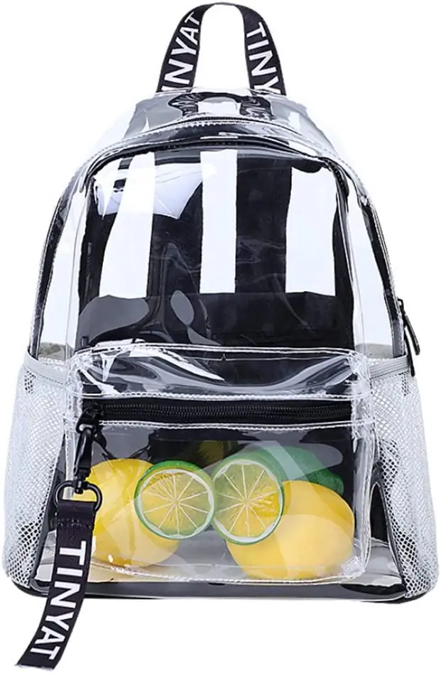 

Women Backpack, Stadium Approved PVC Waterproof Clear Backpack for College Workplace, Sports Events