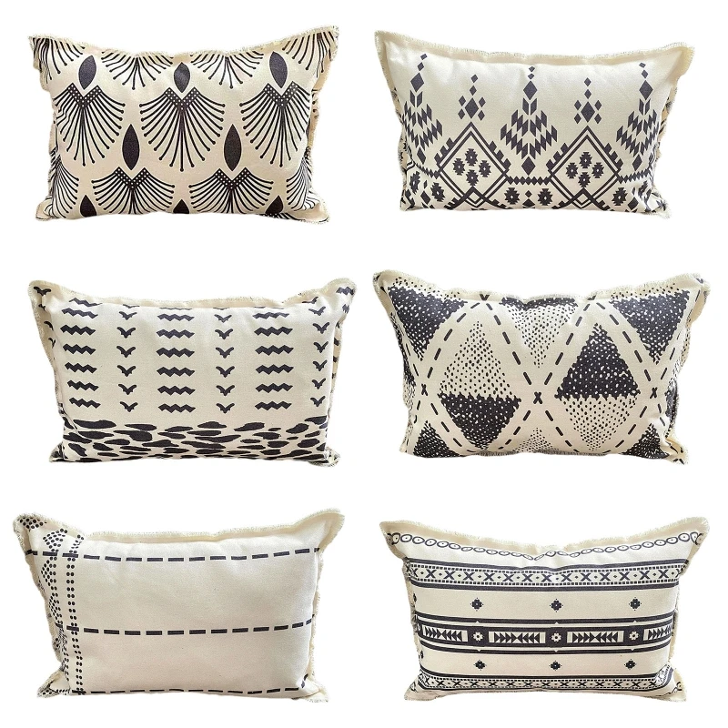 

30x50cm Waist Pillowcase Nordic Geometric Cushion Cover Living Room Sofa Bedroom Pillowslip Car Print Home Decor