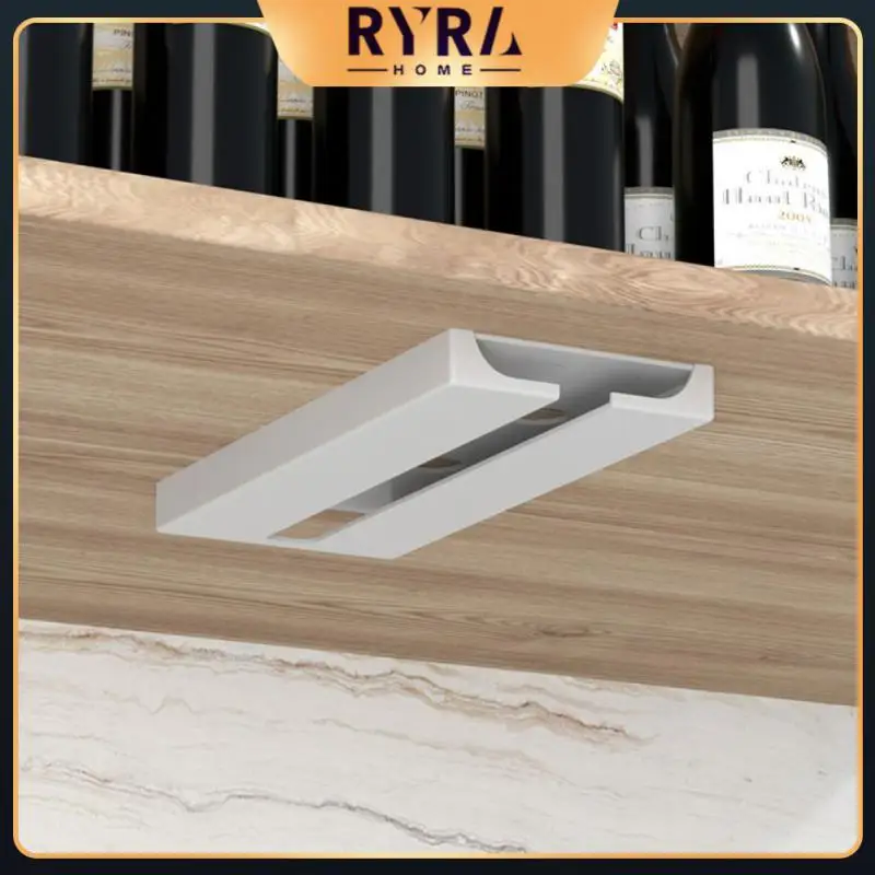 

High Quality Classification Hanging Glass Cup Rack Punch-free Glass Holder Stemware Wine Glasses Holders Kitchen Bar Accessories