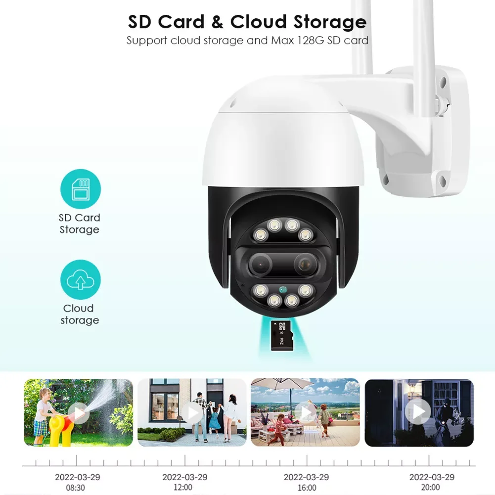 

Камера видеонаблюдения, 8 Мп, PTZ, Wi-Fi, двойное ночное видение, датчик присутствия, 8-кратный цифровой зум, 4 МП